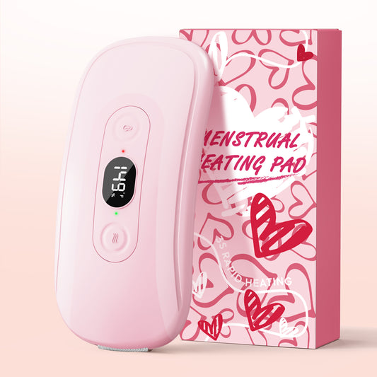 Portable Heating Pad Period Cramps: 2 Timer 6 Heat Levels 6 Vibration Modes Cordless Electric Heating Pad 3s Fast Heating Menstrual Heating Pad (Light Pink)