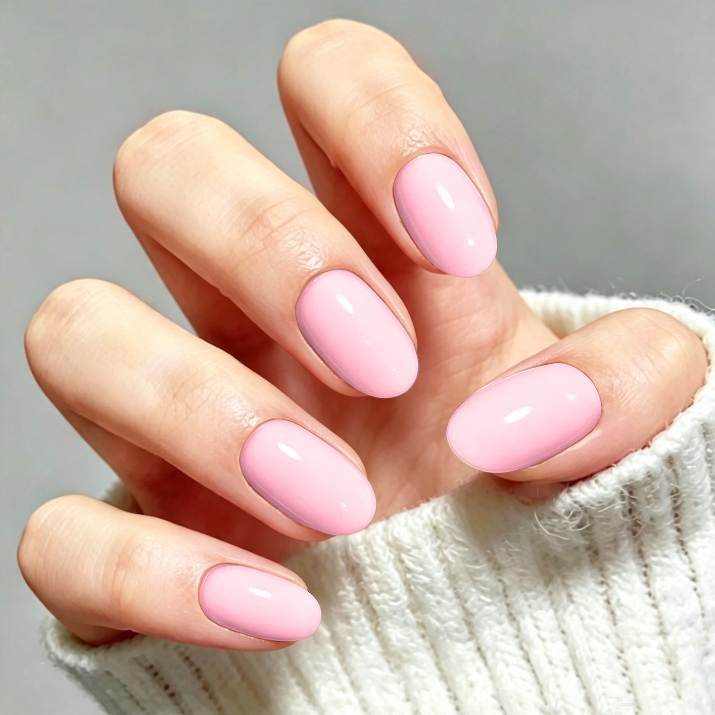 French Tip Press On Nails, Short Almond 32Pcs 16 Sizes Fake Nails | Reusable Stick-On Nails with Glue, 3 Weeks Wear,Salon-Quality Natural Fake Nails,Curved Fit,Nude Pink & White with Gold Line