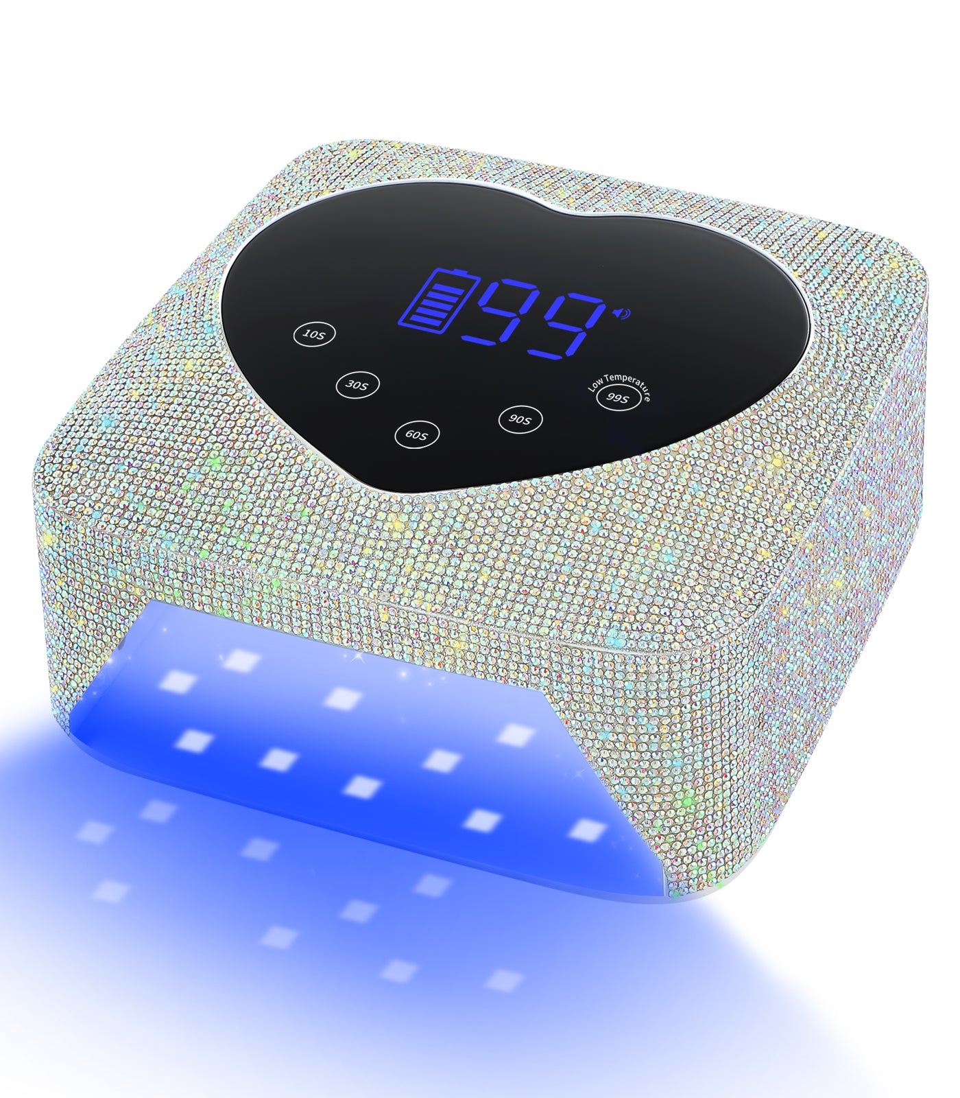 HUGMAPLE Cordless UV Nail Lamp 72W，Rechargeable Diamond LED Nail Dryer | Fast Nail Light Curing Lamp for All gel nails with 5 Timer Setting, Touch Control & Auto Sensor for Salon & Home