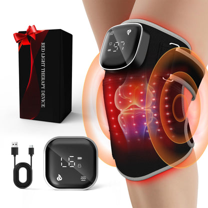 RAYOCON Red Light Therapy for Knee: Knee Massager with 6 Heat and 5 Vibration Cordless Rechargeable Electric Heated Knee Brace Gifts for Men Women