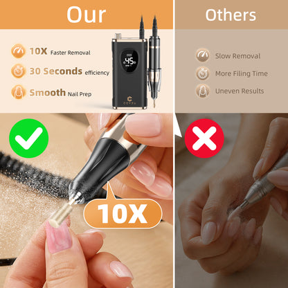 Professional Electric Nail Drill Rechargeable Nail File | for Acrylic & Gel, High Speed 45000RPM, Cordless, Portable Gel Polish Removal E file, Beginner Friendly, for Beauty Lovers