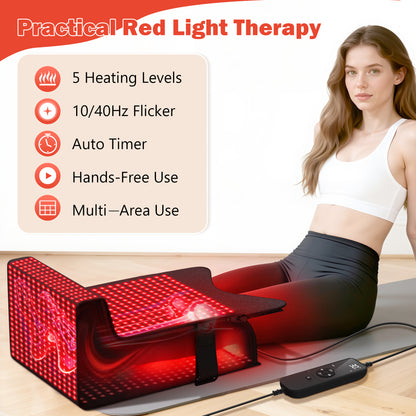 Red Light Therapy for Feet:480 LEDs Infrared Light Therapy with 5 Modes Adjustable Heated Foot Wrap with Power & Time Controller Redlight Therapy for Body, Legs (15 * 11.5 * 25IN)