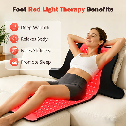 Red Light Therapy for Feet, 480 LEDs with 660nm & 850nm, 5 Modes & 6 Timers, Infrared Light Heating Pad for Tired Legs, Ankles & Body, Ideal for Home/Office (15"x11.3"x24.5")
