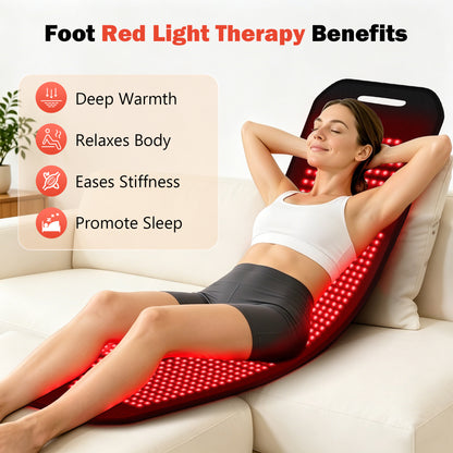 Red Light Therapy for Feet:450 LEDs Infrared Light Therapy with 4 Modes Adjustable Heated Foot Wrap with Power & Time Controller Redlight Therapy Mat for Body, Legs, Ankle, Back