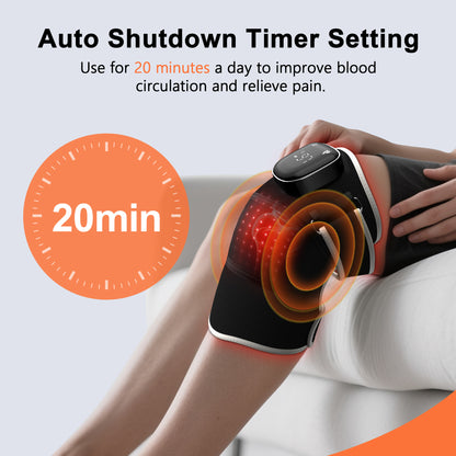 RAYOCON Red Light Therapy for Knee: Knee Massager with 6 Heat and 5 Vibration Cordless Rechargeable Electric Heated Knee Brace Gifts for Men Women