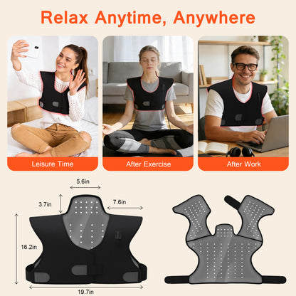 Red Light Therapy for Neck and Shoulders, 165 LEDs Infrared Light Therapy Wrap for Home/Office, 5 Levels & 9 Timer Infrared Heating Pad for Neck, Shoulder, Chest, Upper Back