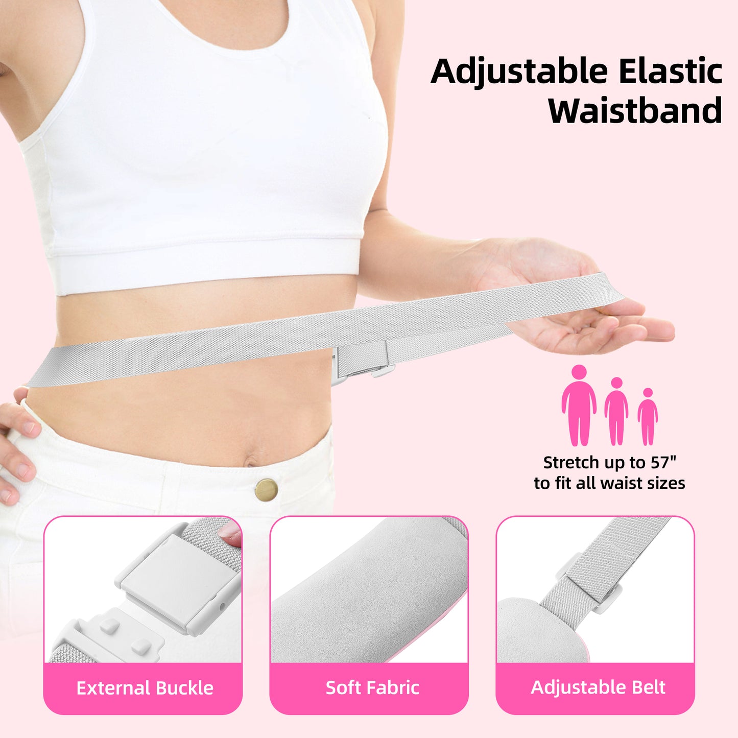 Portable Heating Pad Period Cramps: 2 Timer 6 Heat Levels 6 Vibration Modes Cordless Electric Heating Pad 3s Fast Heating Menstrual Heating Pad (Light Pink)