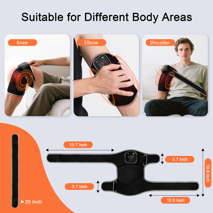 RAYOCON Red Light Therapy for Knee: Knee Massager with 6 Heat and 5 Vibration Cordless Rechargeable Electric Heated Knee Brace Gifts for Men Women