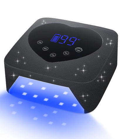 HUGMAPLE Cordless UV Nail Lamp 72W，Rechargeable Diamond LED Nail Dryer | Fast Nail Light Curing Lamp for All gel nails with 5 Timer Setting, Touch Control & Auto Sensor for Salon & Home