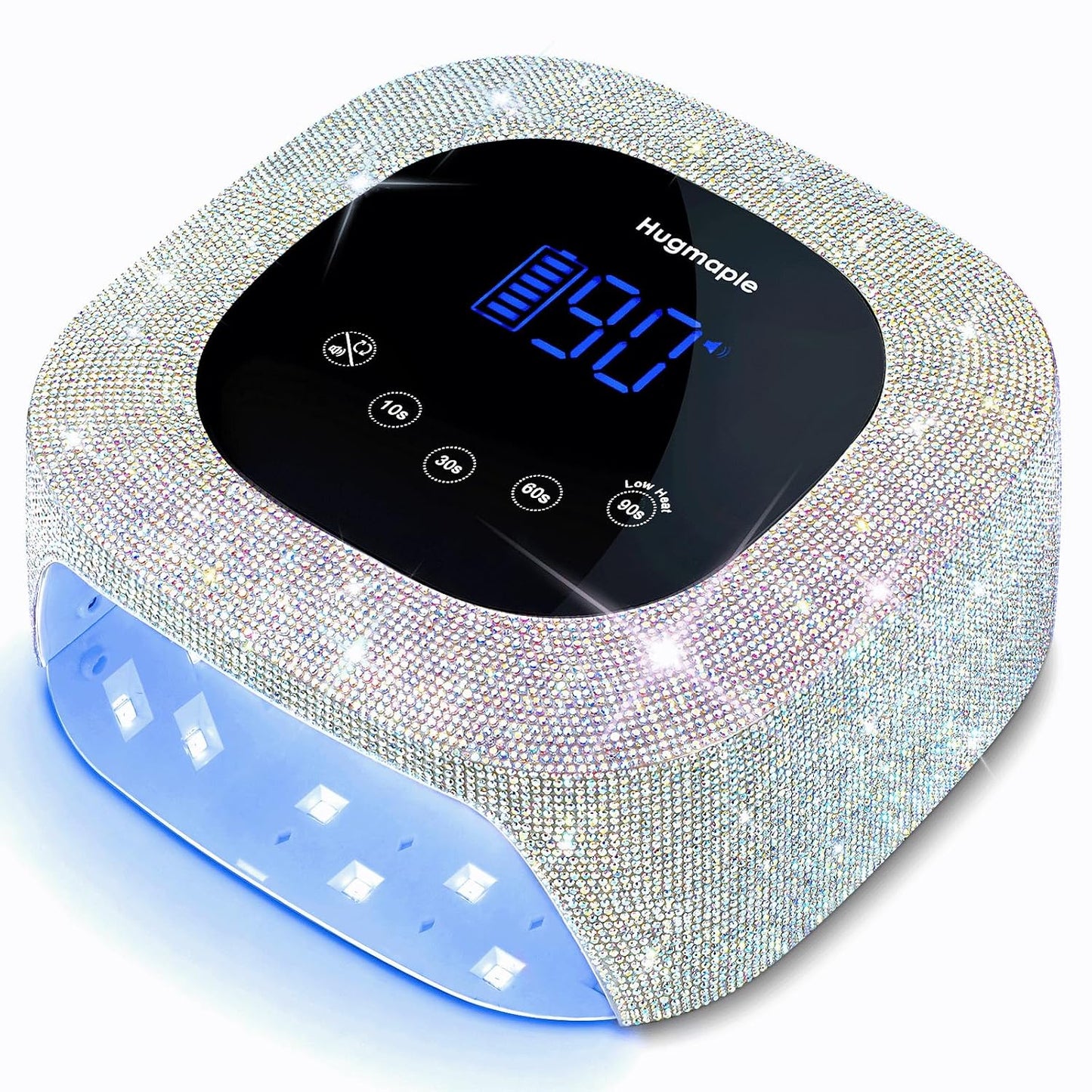 HUGMAPLE Cordless UV Nail Lamp 72W，Rechargeable Diamond LED Nail Dryer | Fast Nail Light Curing Lamp for All gel nails with 5 Timer Setting, Touch Control & Auto Sensor for Salon & Home