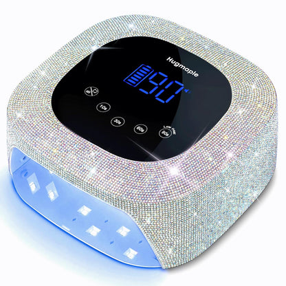 HUGMAPLE Cordless UV Nail Lamp 72W，Rechargeable Diamond LED Nail Dryer | Fast Nail Light Curing Lamp for All gel nails with 5 Timer Setting, Touch Control & Auto Sensor for Salon & Home