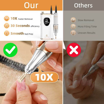 Professional Electric Nail Drill Rechargeable Nail File | for Acrylic & Gel, High Speed 45000RPM, Cordless, Portable Gel Polish Removal E file, Beginner Friendly, for Beauty Lovers