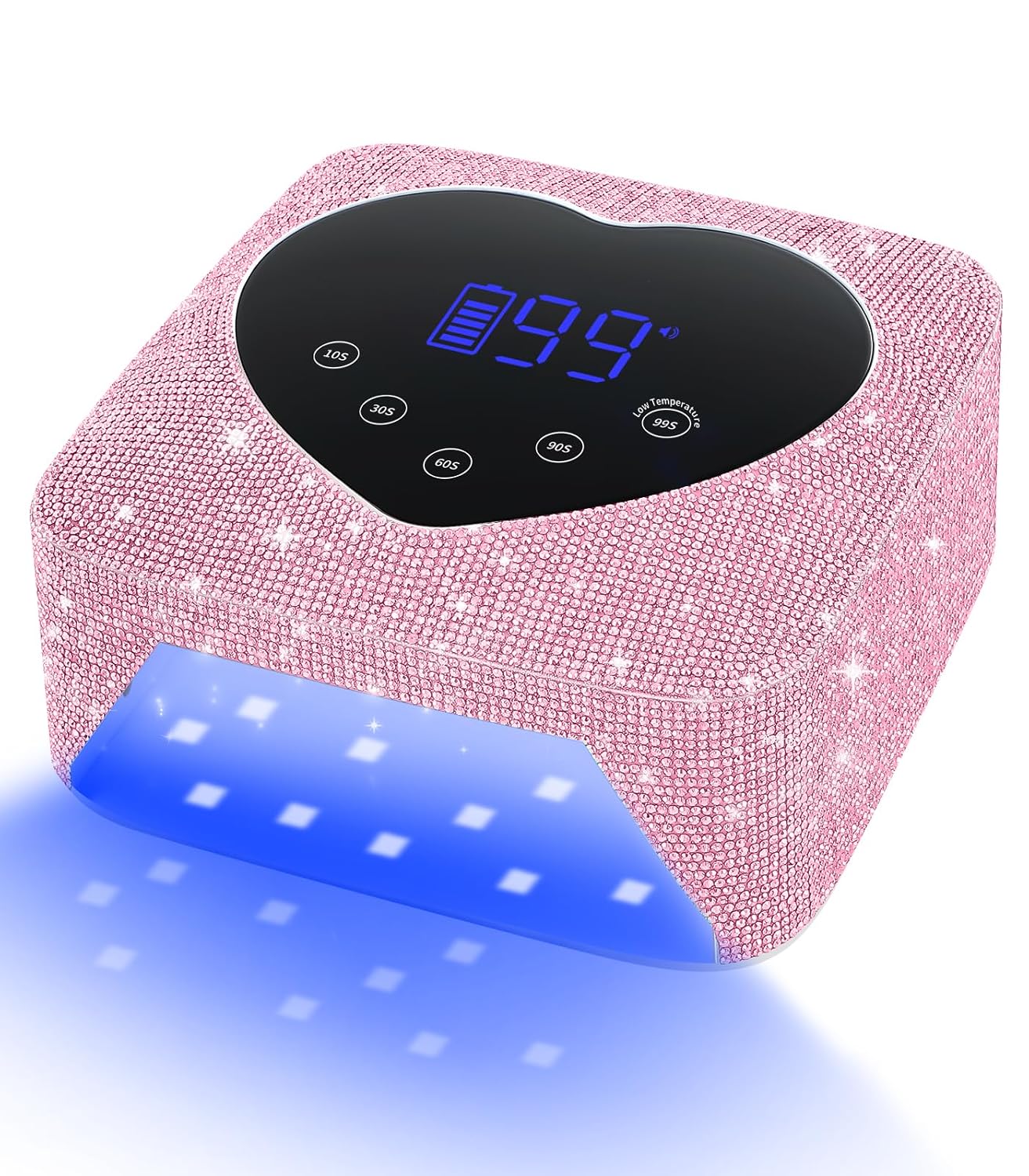 HUGMAPLE Cordless UV Nail Lamp 72W，Rechargeable Diamond LED Nail Dryer | Fast Nail Light Curing Lamp for All gel nails with 5 Timer Setting, Touch Control & Auto Sensor for Salon & Home