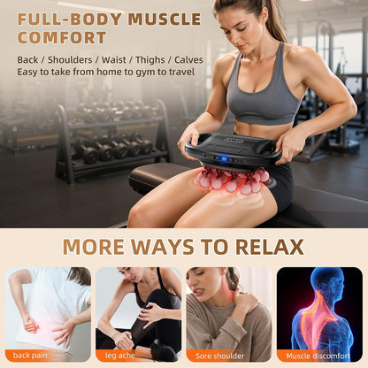 Muscle Massage Gun, Percussion Multiple Head for Shoulder Pain Relief | 20 Head Deep Tissue, 3 Modes & 99 Levels, Quiet, Portable for Back Neck Legs & Arms, Full Body Relaxing Gifts for Mom