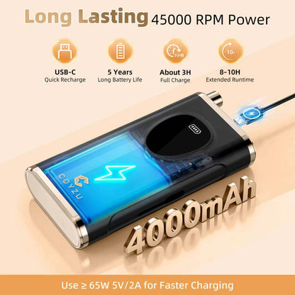 Professional Electric Nail Drill Rechargeable Nail File | for Acrylic & Gel, High Speed 45000RPM, Cordless, Portable Gel Polish Removal E file, Beginner Friendly, for Beauty Lovers