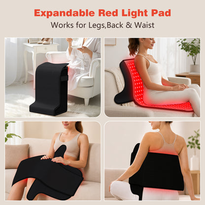 Red Light Therapy for Feet, 480 LEDs with 660nm & 850nm, 5 Modes & 6 Timers, Infrared Light Heating Pad for Tired Legs, Ankles & Body, Ideal for Home/Office (15"x11.3"x24.5")